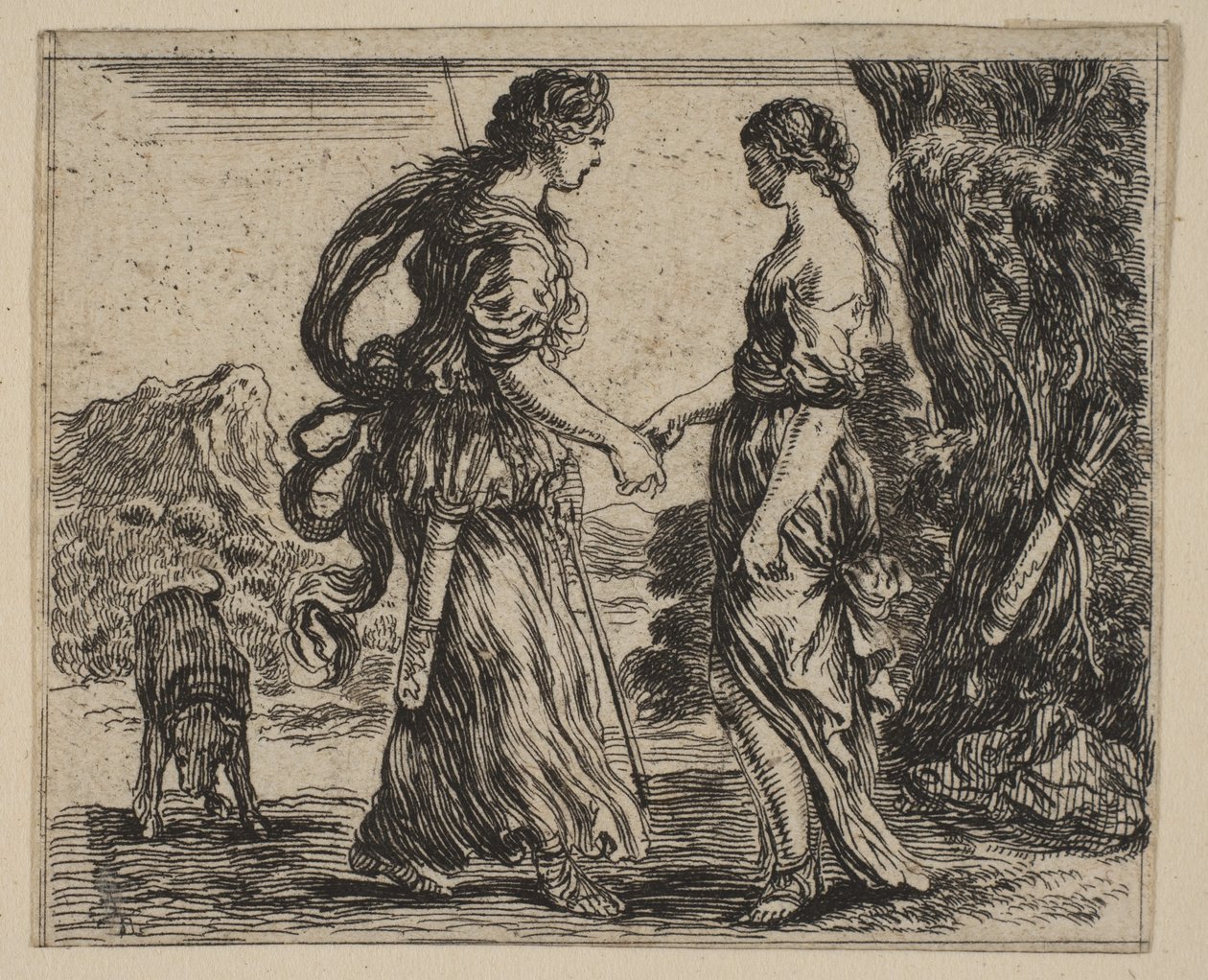 Jupiter a Callisto, z Mytologické hry Jeu de la Mythologie, 1644. od Stefano della Bella