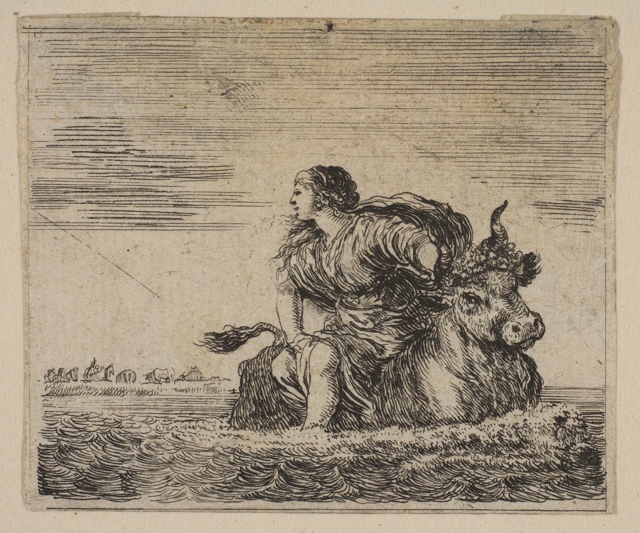 Jupiter a Evropa, z Mytologické hry Jeu de la Mythologie, 1644. od Stefano della Bella