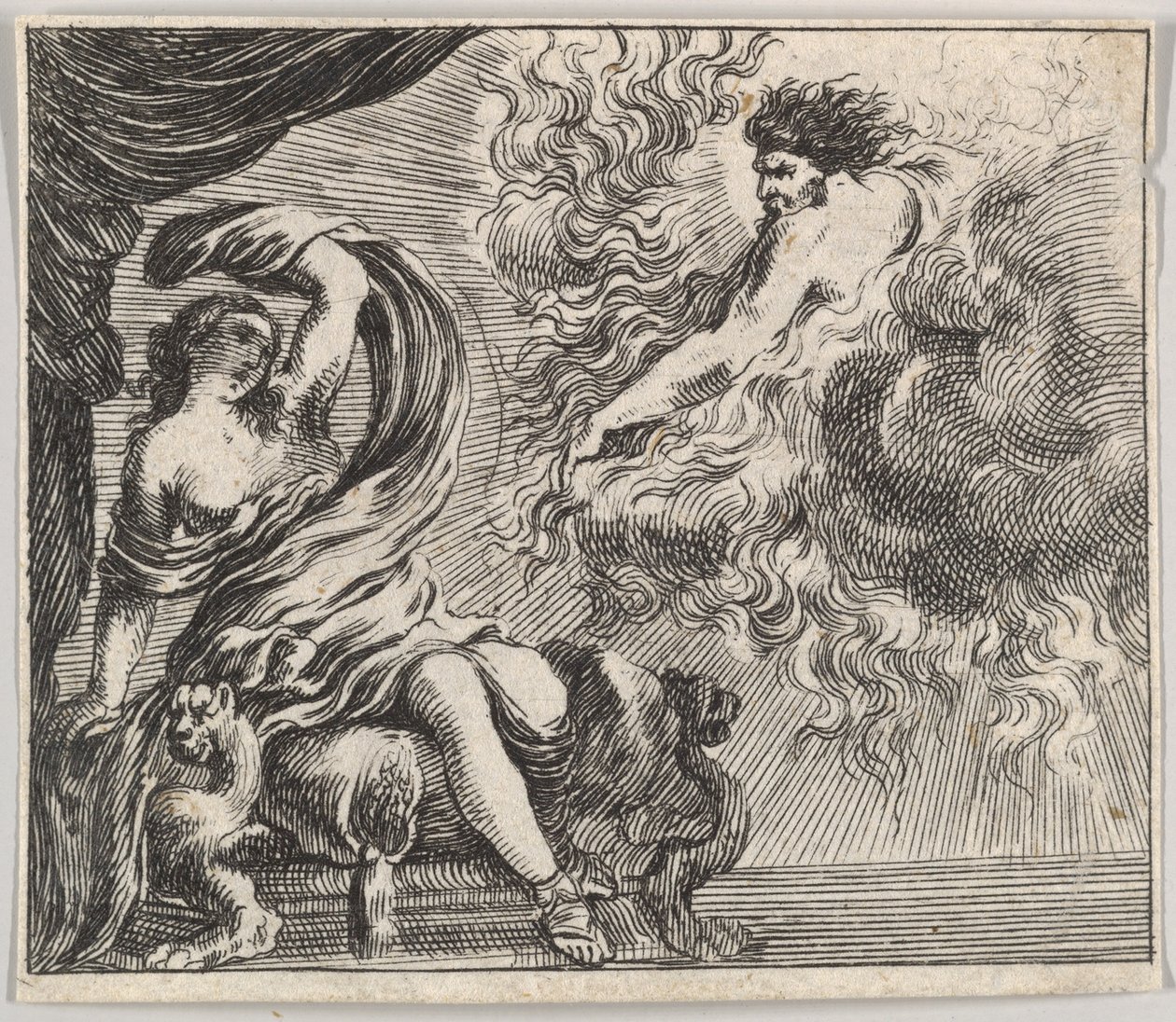 Jupiter a Semele, z Mythologické hry Jeu de la Mythologie, 1644. od Stefano della Bella