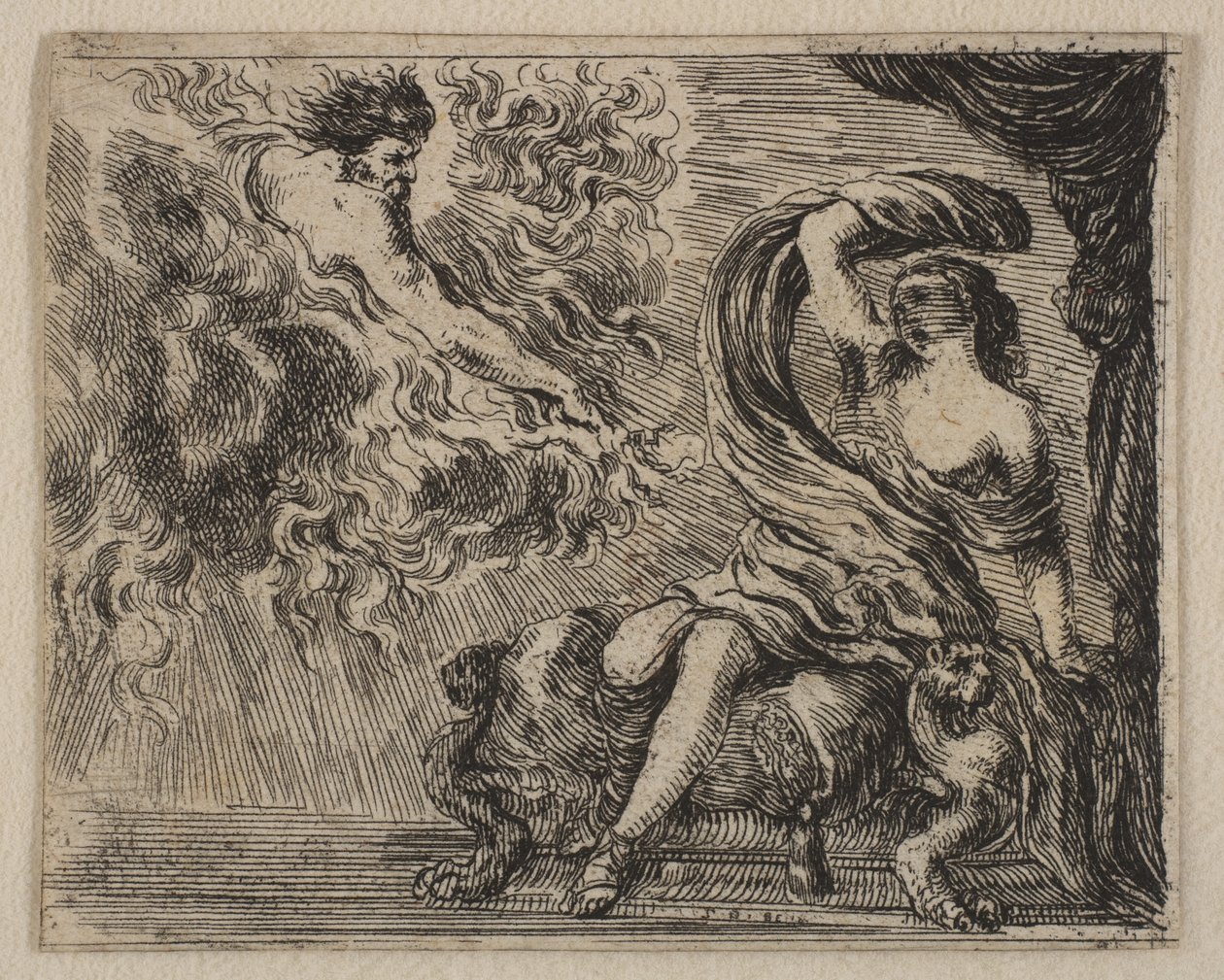 Jupiter a Semele, z Mythologické hry Jeu de la Mythologie, 1644. od Stefano della Bella