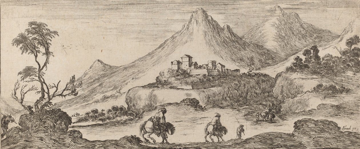 Krajina s hradem, 1641. od Stefano della Bella