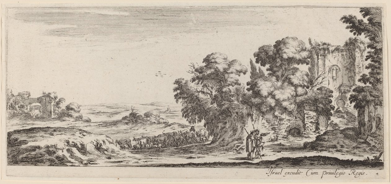 Krajina s ruinami, v roce 1647 nebo dříve. od Stefano della Bella