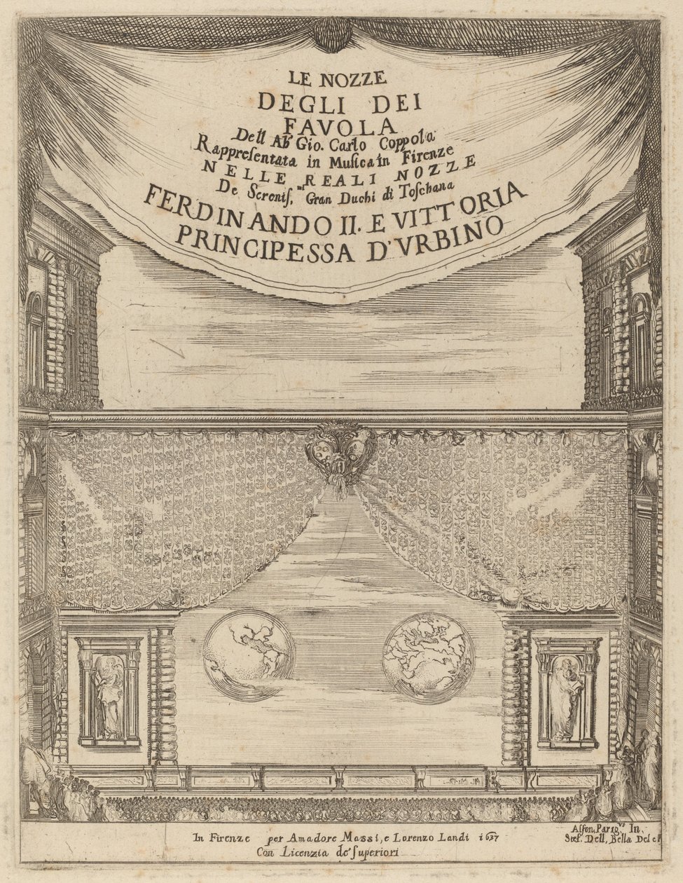 Svatba bohů: Frontispis od Stefano della Bella