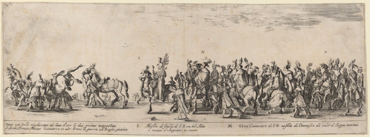 Mistr stájí Jeho Excelence a dvacet sluhů, 1633. od Stefano della Bella