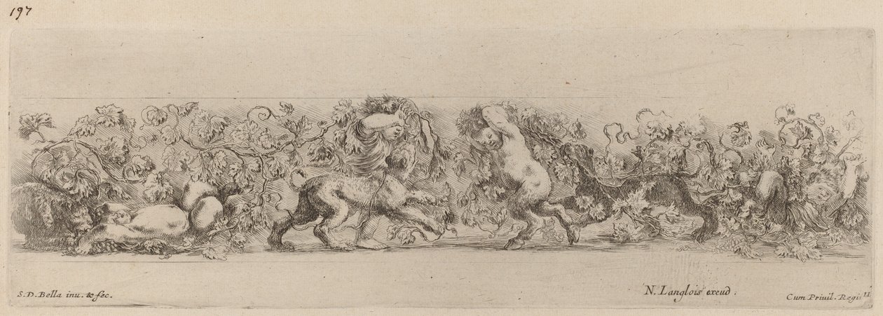 Okrasný vlys s vinnou révou, pravděpodobně 1648. od Stefano della Bella