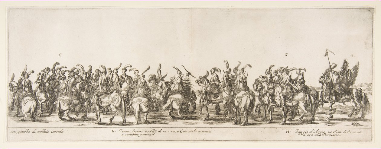 Část vchodu polského vyslanectví G a H, 1633. od Stefano della Bella