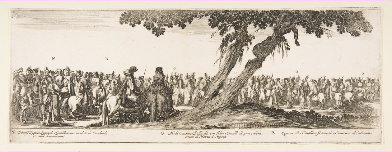 Část vchodu polského vyslanectví N. O. P., 1633. od Stefano della Bella