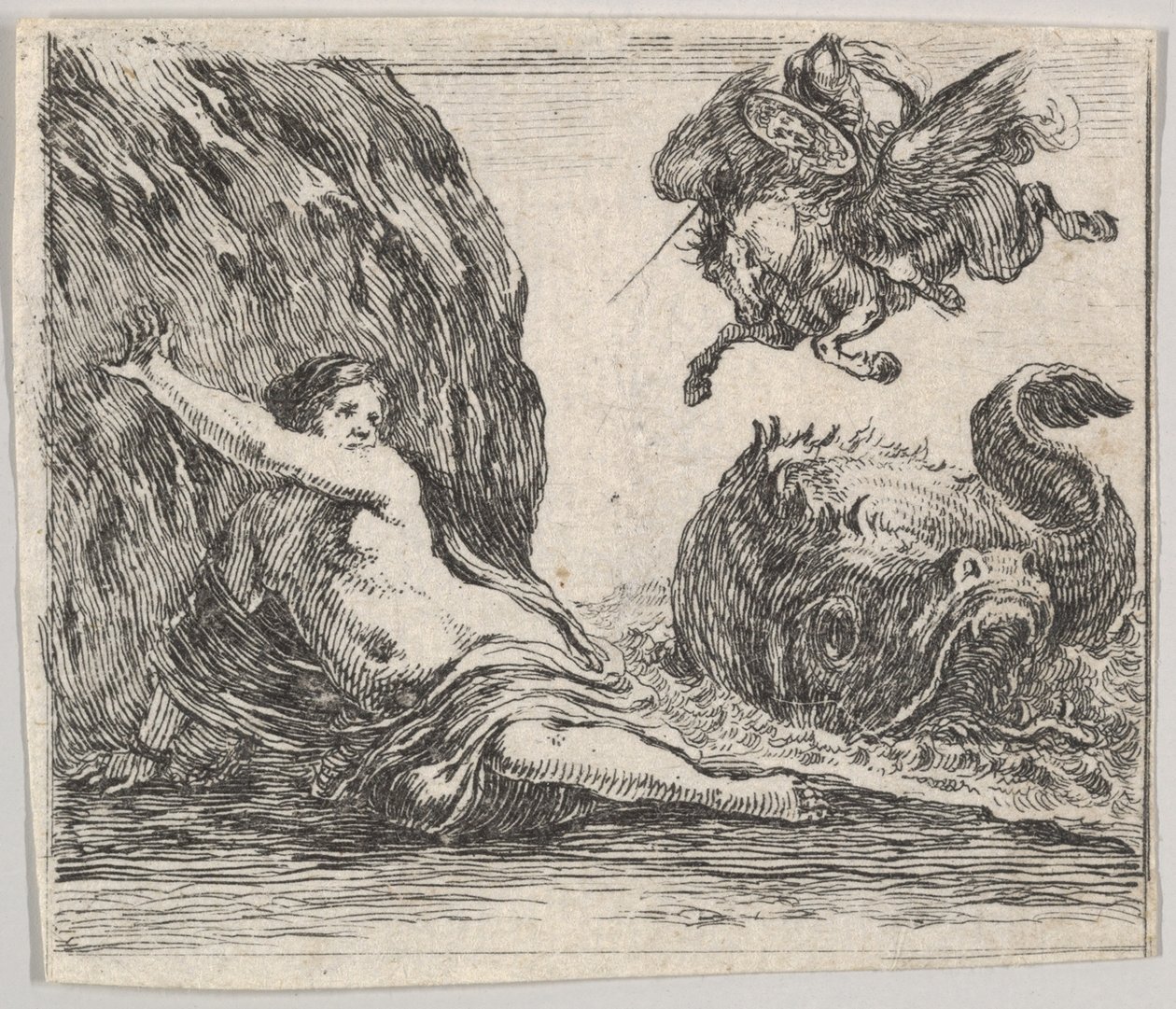 Perseus a Andromeda, z Mytologické hry Jeu de la Mythologie, 1644. od Stefano della Bella