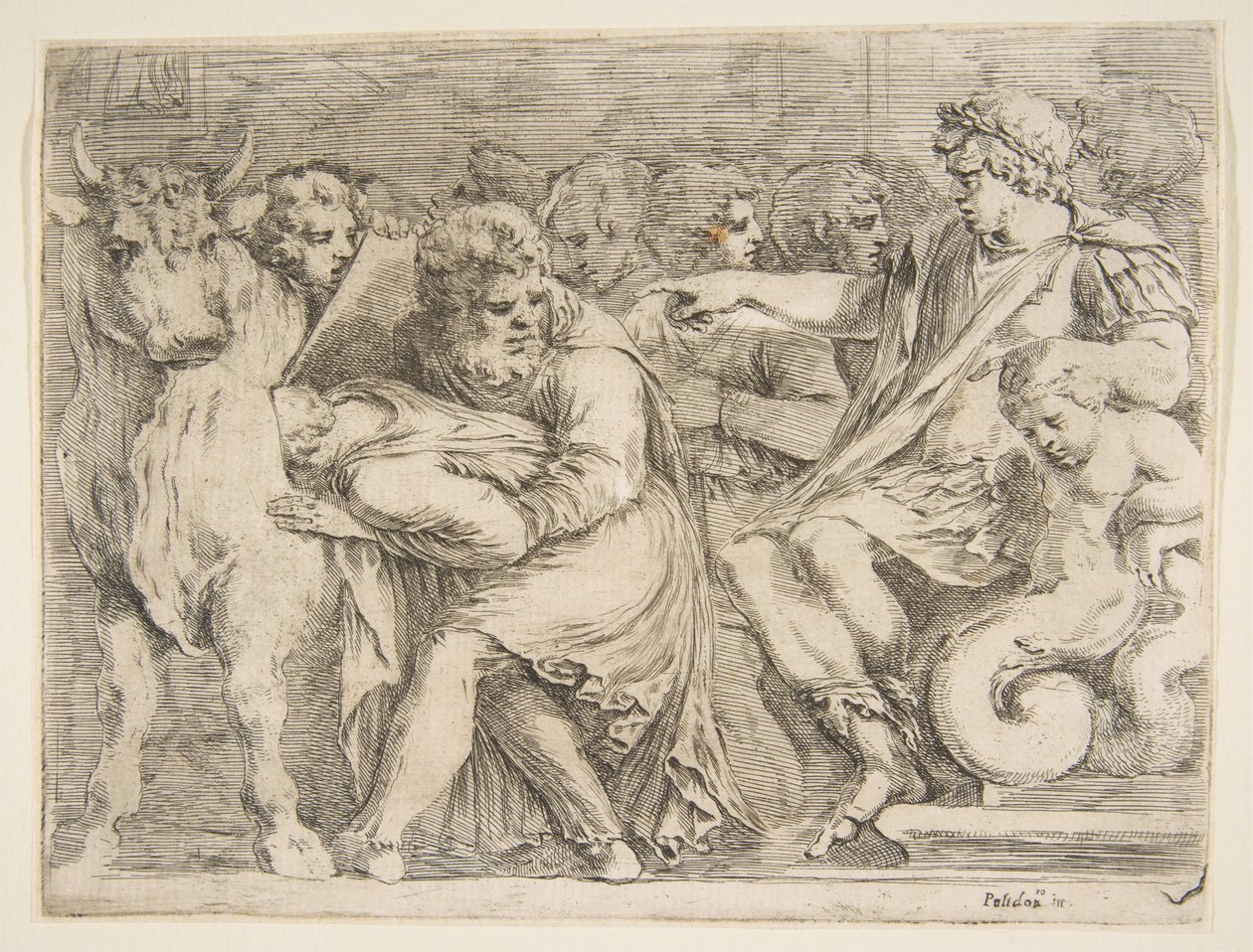 Phalaris Having Perillus Hozený do Bronzového býka, 17. století. od Stefano della Bella