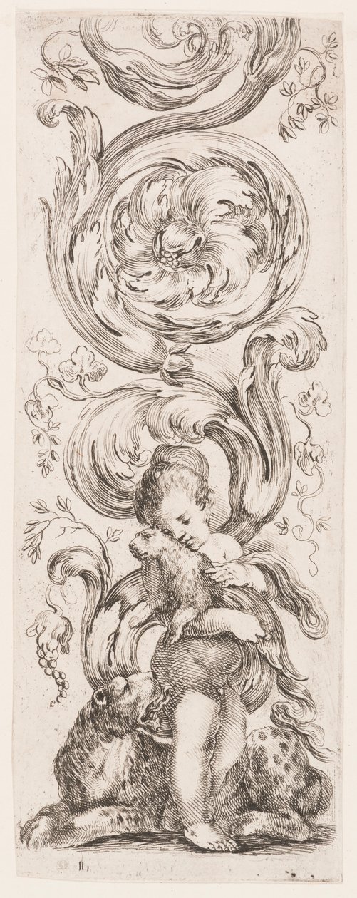 Talíř, ze série Ornamenti o grotesche (Ornamenty nebo grotesky) od Stefano della Bella