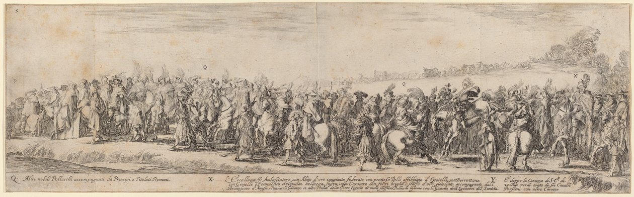 Polští šlechtici, Jeho Excelence velvyslanec a jeho kočár, 1633. od Stefano della Bella