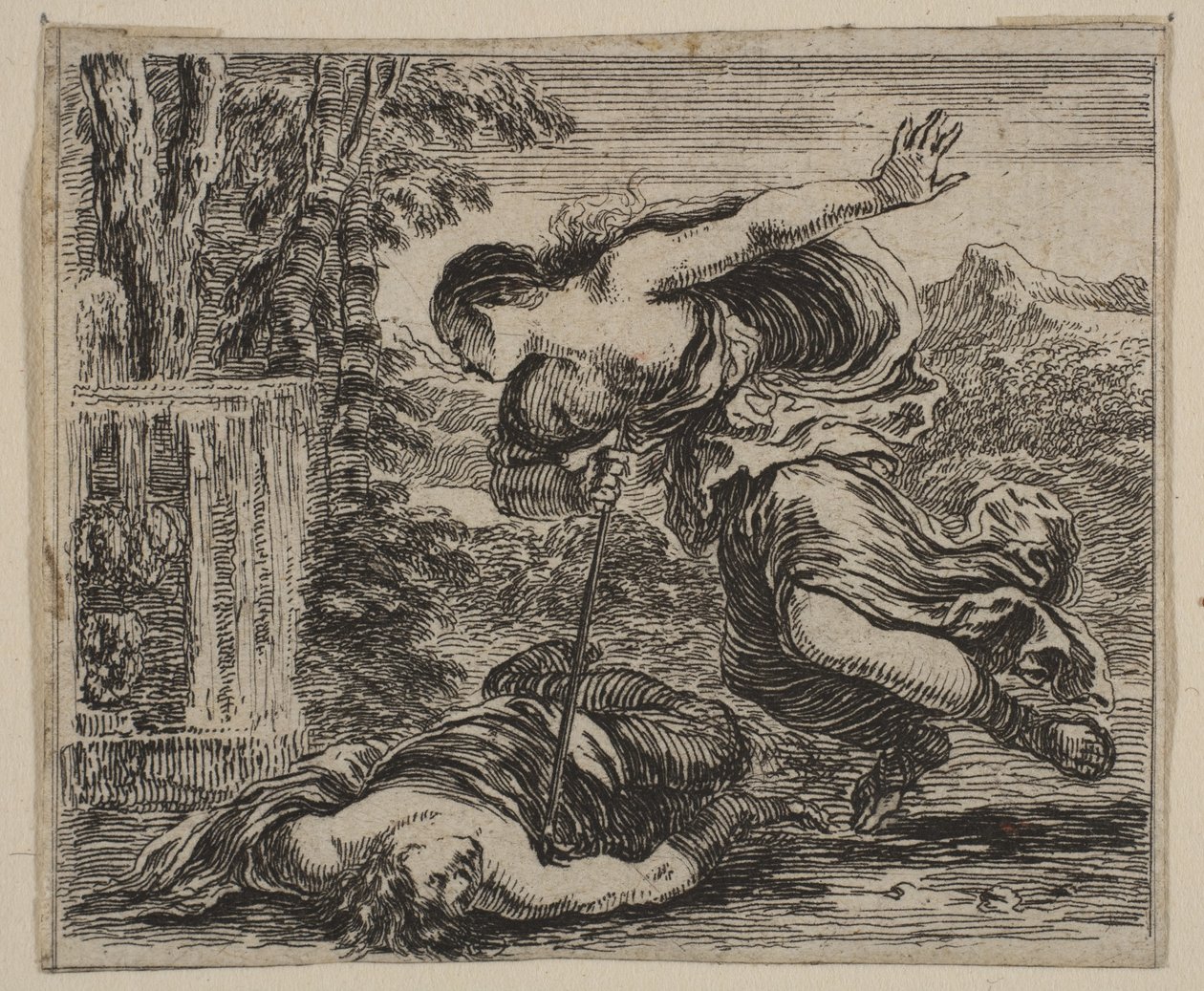 Pyramus a Thisbe z Mythologické hry Jeu de la Mythologie, 1644. od Stefano della Bella