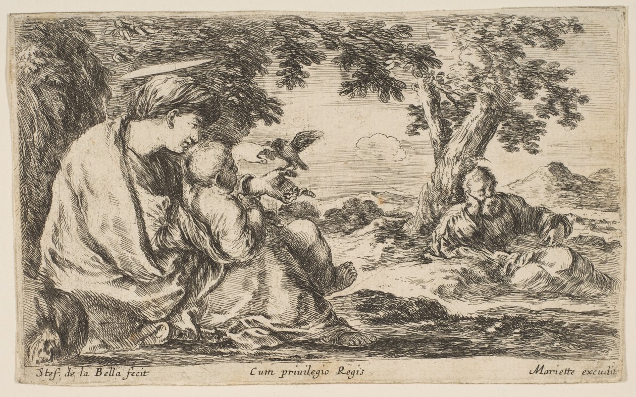 Odpočinek na letu do Egypta, ca. 1641. od Stefano della Bella