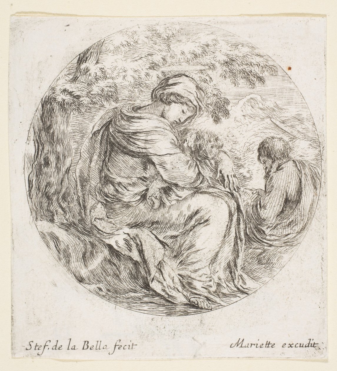 Odpočinek na letu do Egypta, ca. 1641. od Stefano della Bella