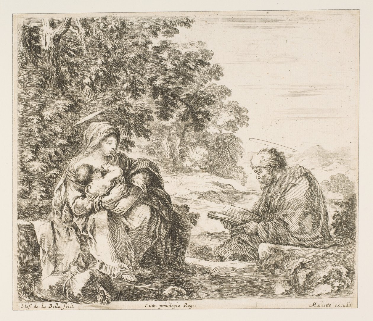 Odpočinek na letu do Egypta, ca. 1649. od Stefano della Bella