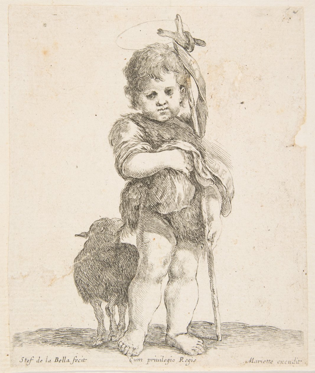 Svatý Jan Křtitel drží své složené roucho, ca. 1641. od Stefano della Bella