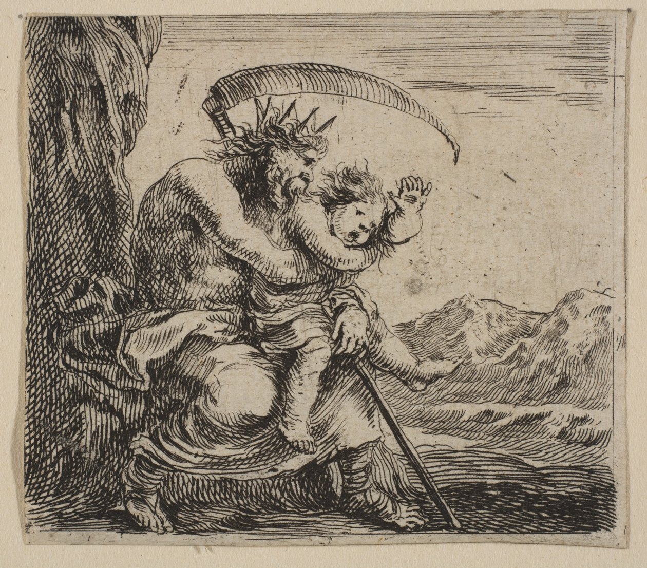 Saturn, z Game of Mythology Game of Mythology, 1644. od Stefano della Bella