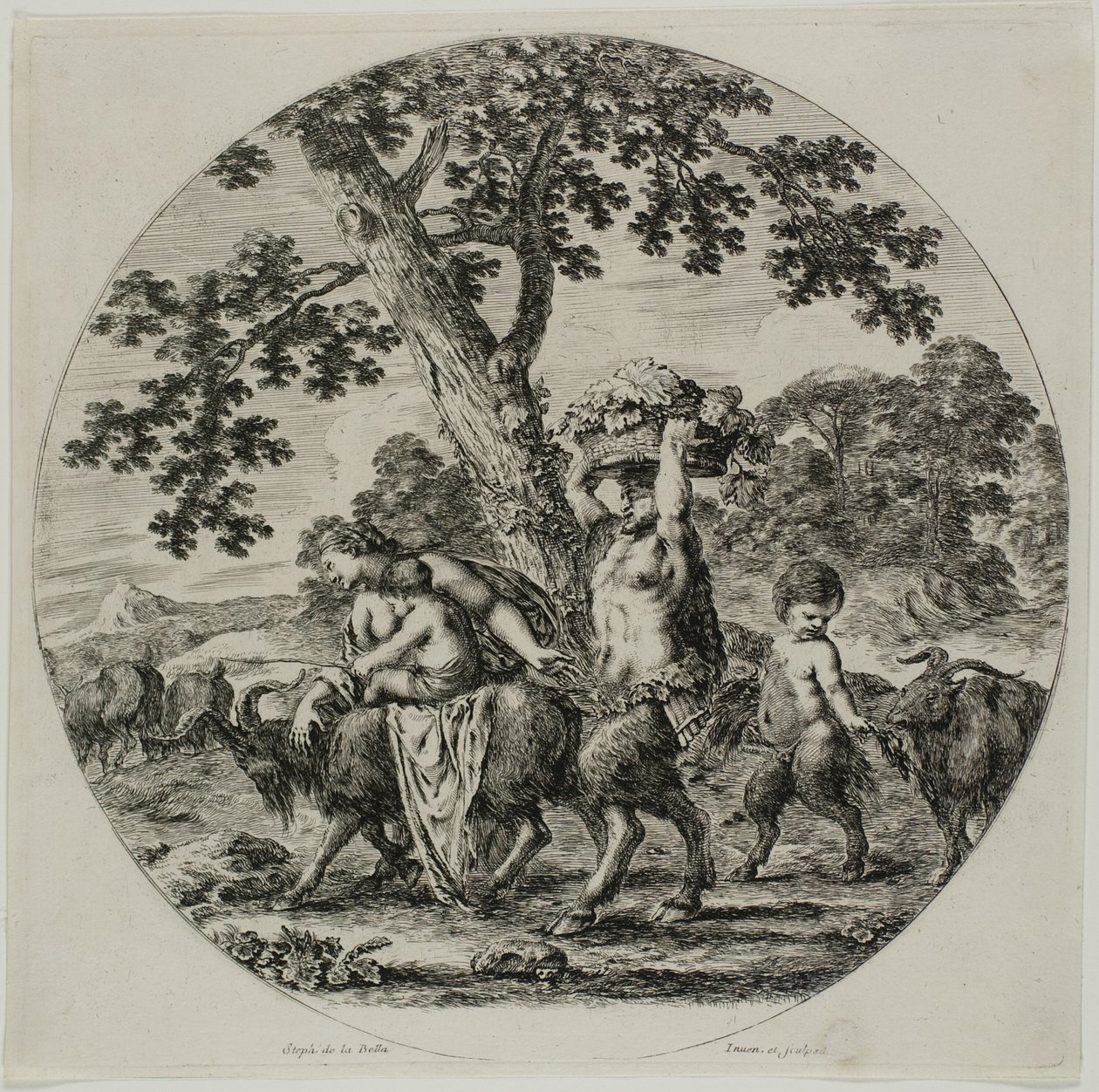 Satyr Family Walking od Stefano della Bella