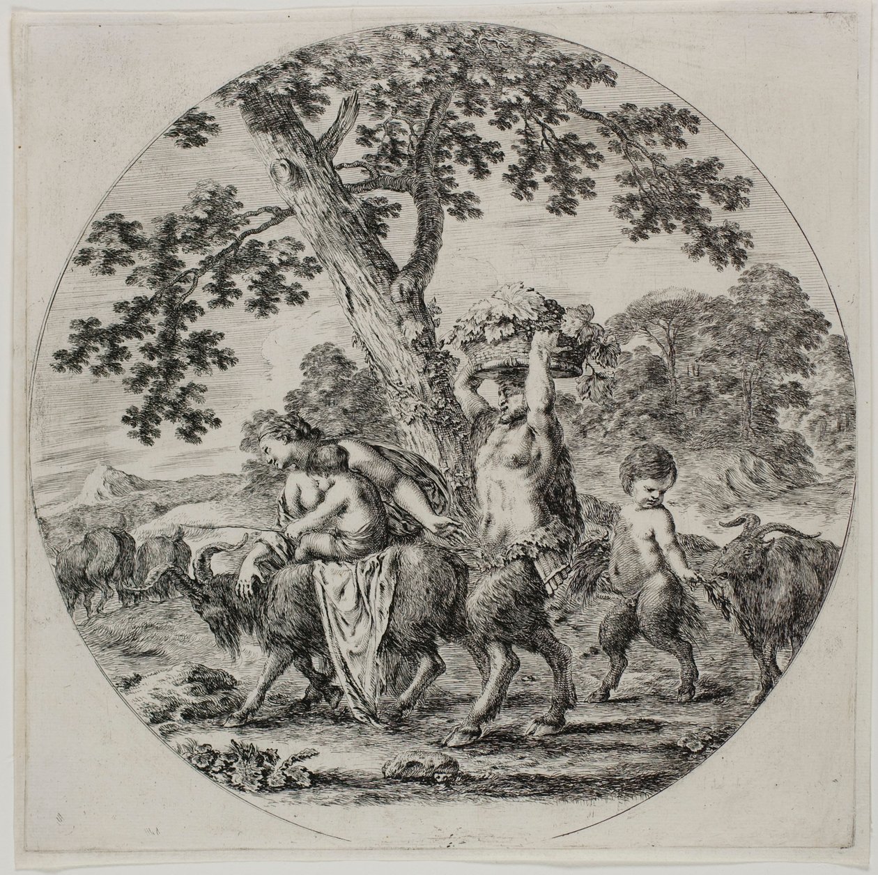 Satyr Family Walking od Stefano della Bella