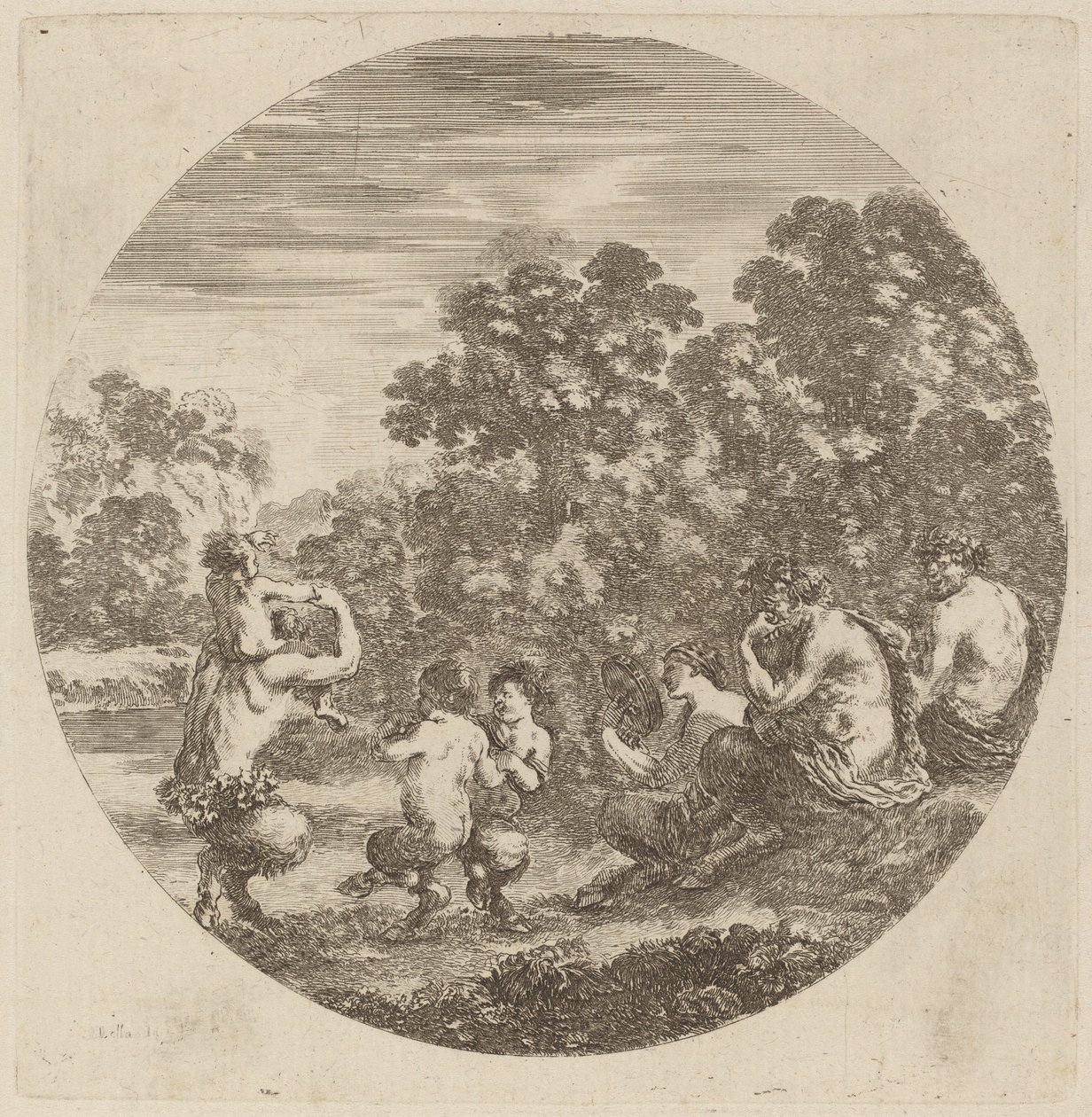 Satyrové a Faun od Stefano della Bella