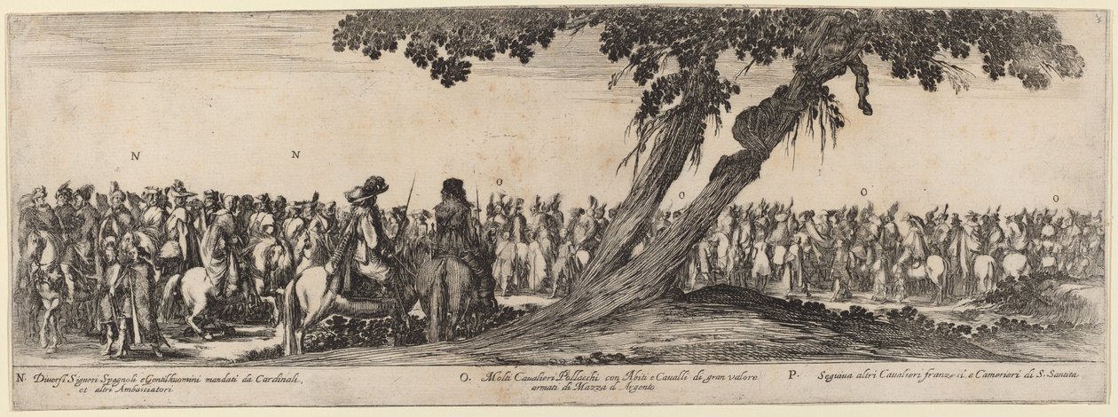 Španělští gentlemani, polští a francouzští jezdci, 1633. od Stefano della Bella