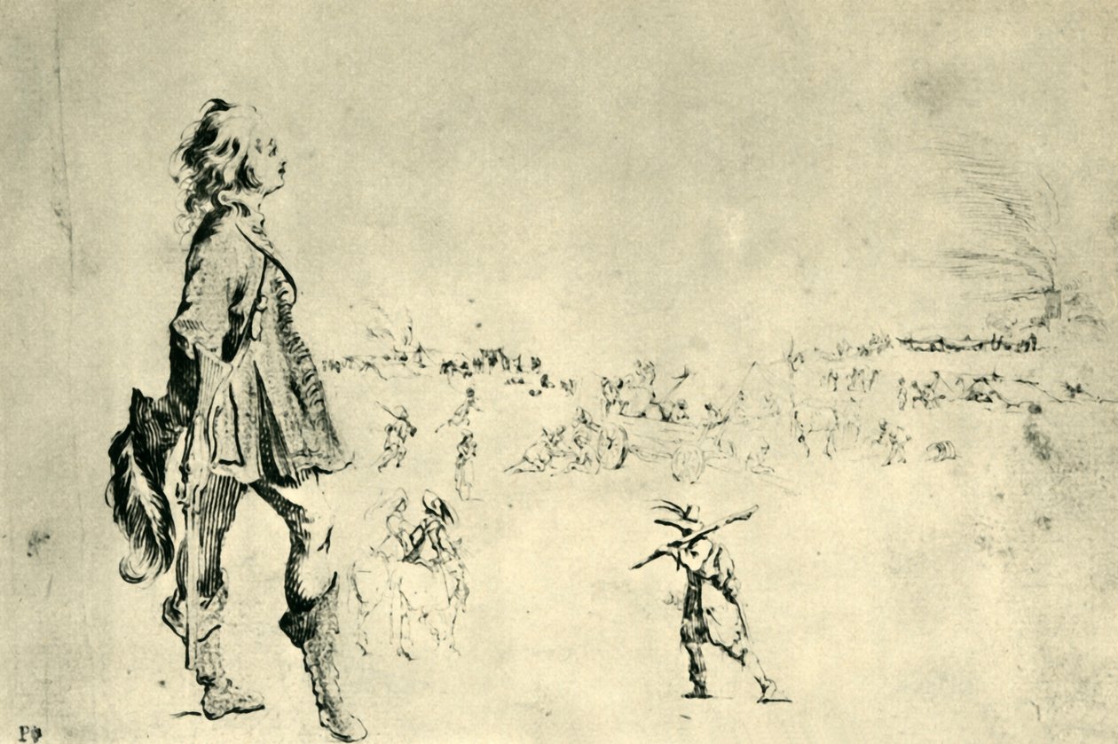 Stojící mužská postava, 1633-1634, 1943. od Stefano della Bella