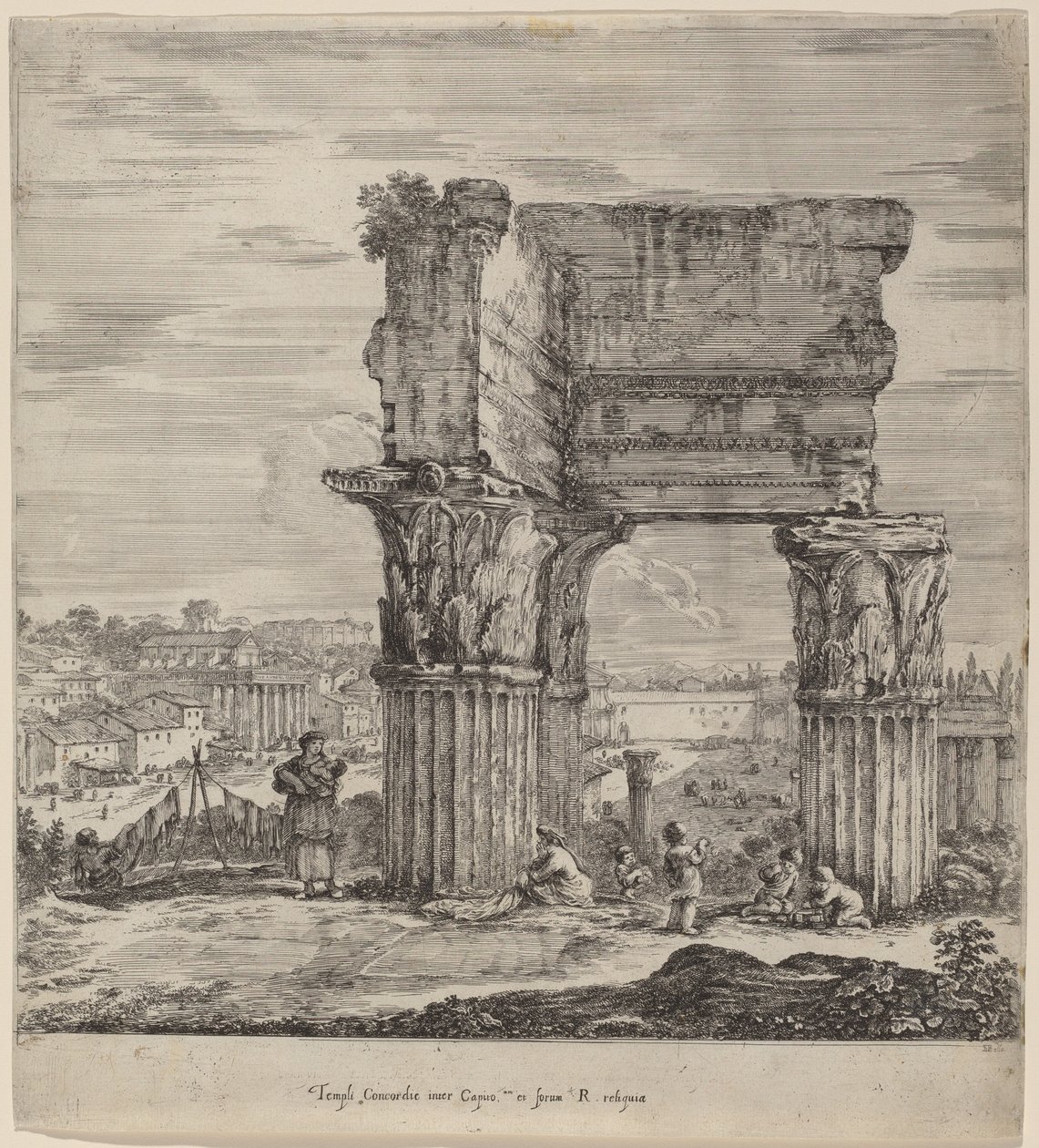 Chrám Svornosti a Forum Romanum od Stefano della Bella
