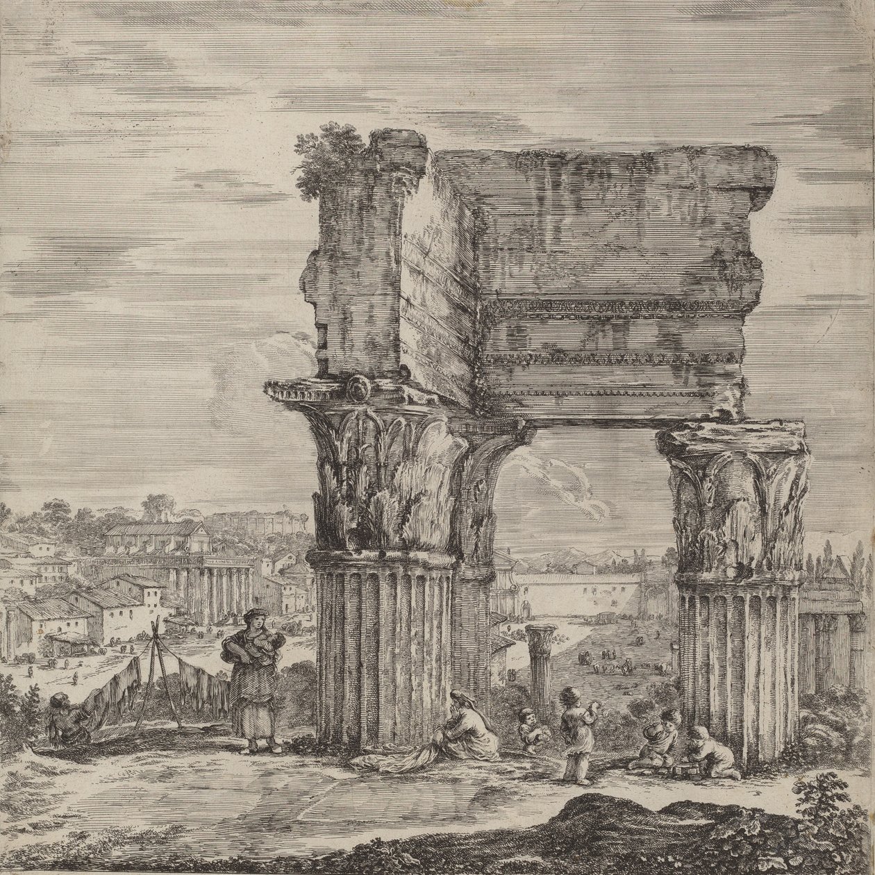 Chrám Svornosti a Forum Romanum, 1656. od Stefano della Bella