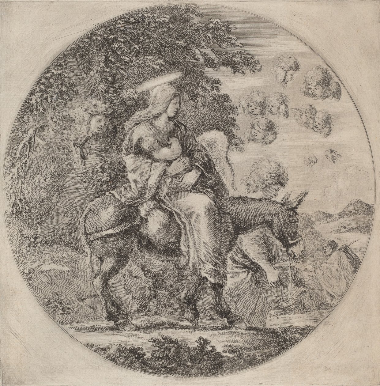 Útěk do Egypta, pravděpodobně 1662. od Stefano della Bella