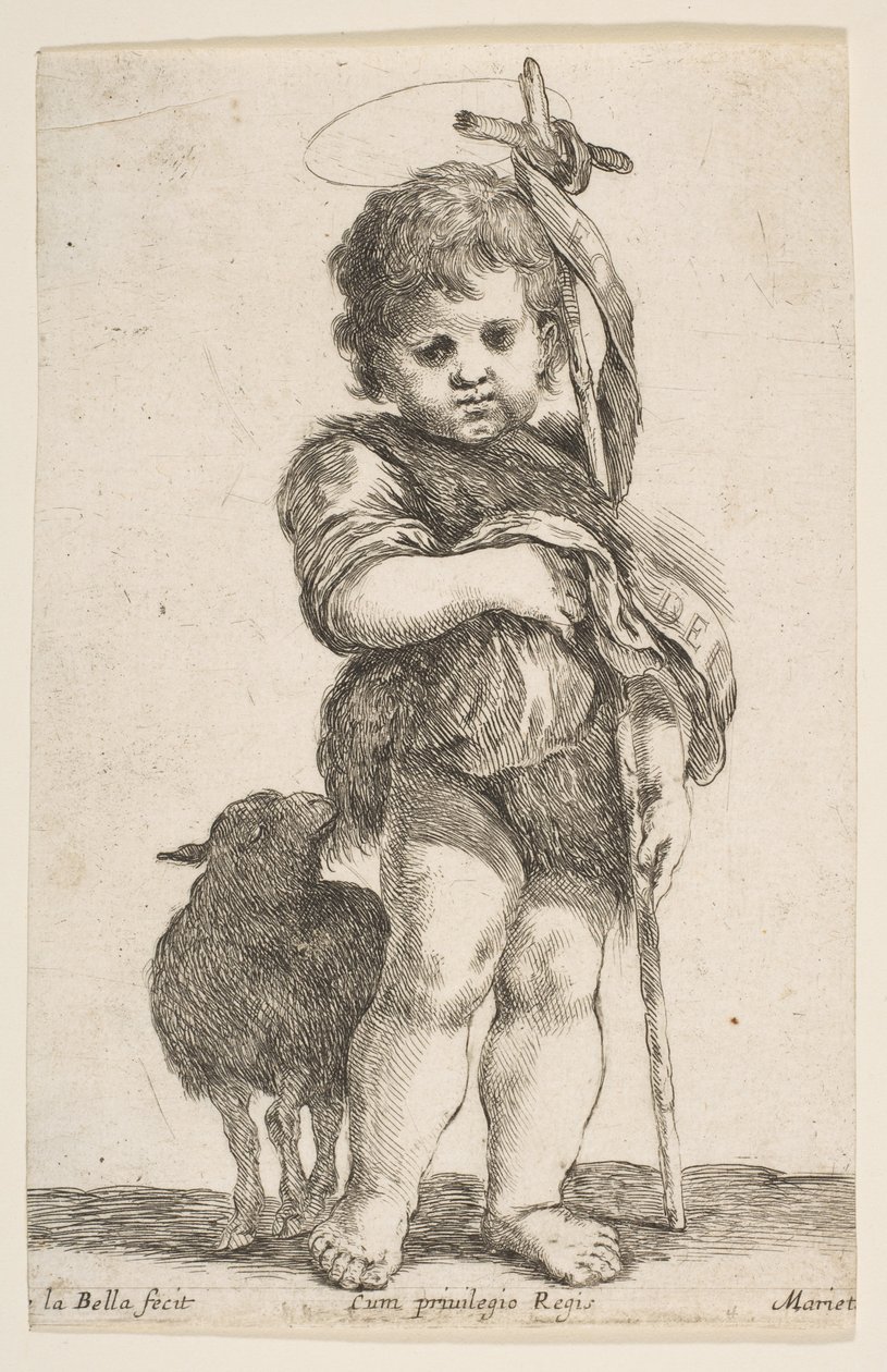 Nemluvně sv. Jana Křtitele zvedající roucho, ca. 1649. od Stefano della Bella