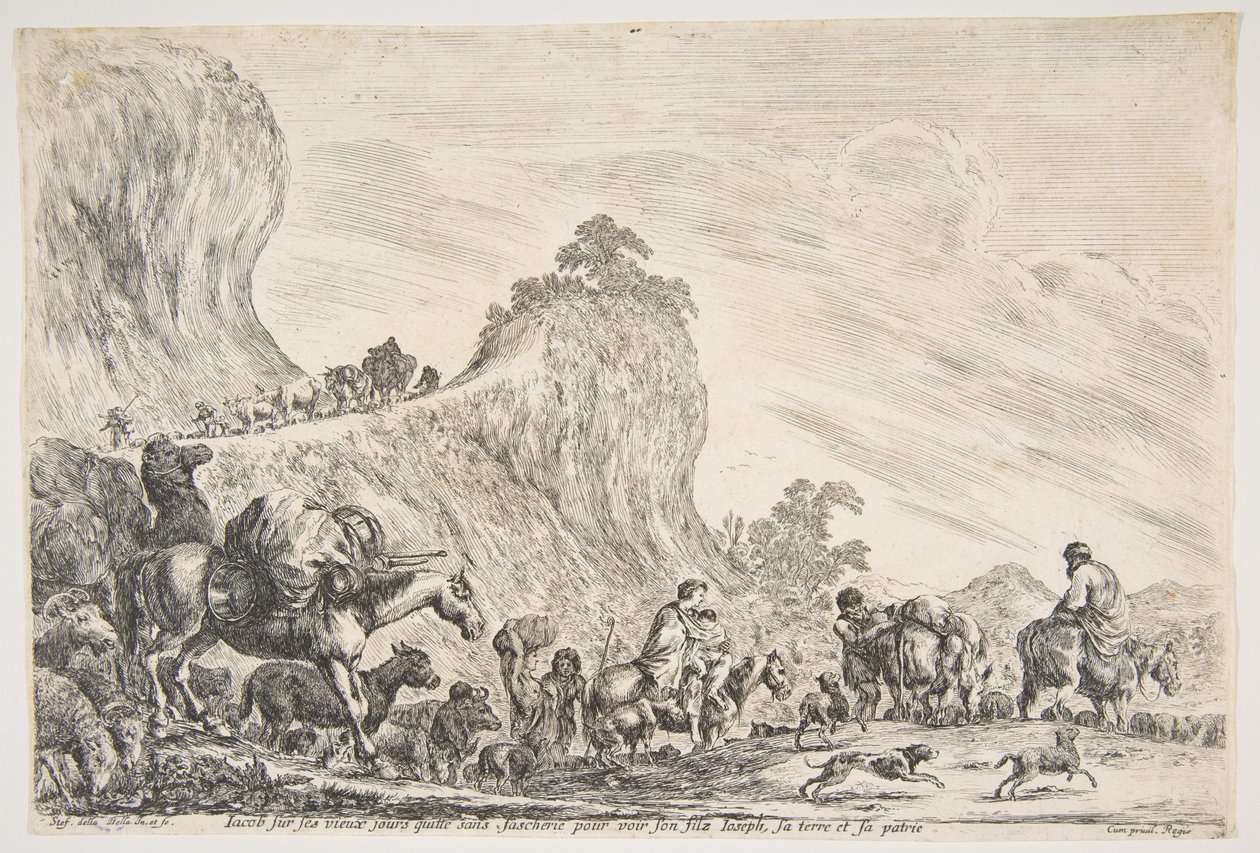 Jákobova cesta v Egyptě, ca. 1647. od Stefano della Bella
