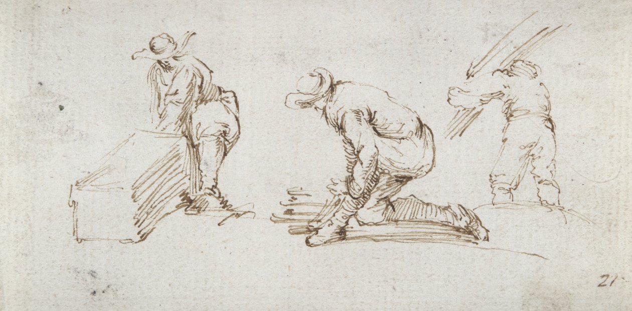 Studie tří figur od Stefano della Bella