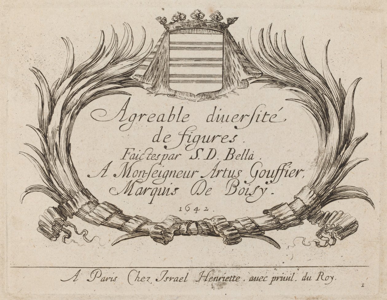 Titulní strana pro Agreable Diversity of Figures, 1642. od Stefano della Bella