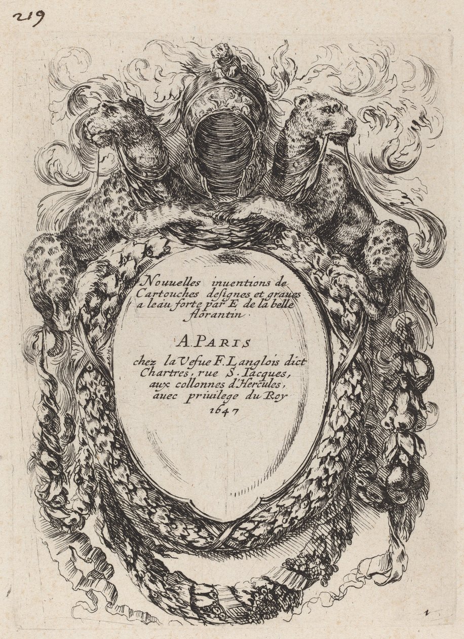 Titulní strana pro nové vynálezy kazet, 1647. od Stefano della Bella