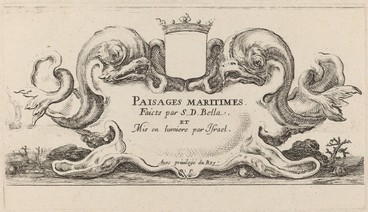 Titulní strana pro Paysages maritimes, 1644. od Stefano della Bella