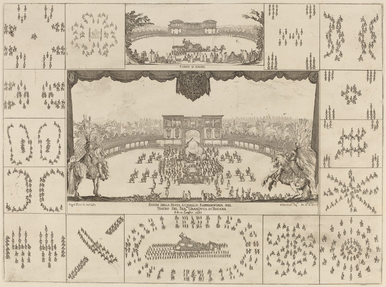 Turnaj provedený ve Florencii za sňatek velkovévody Ferdinanda II., 1637. od Stefano della Bella