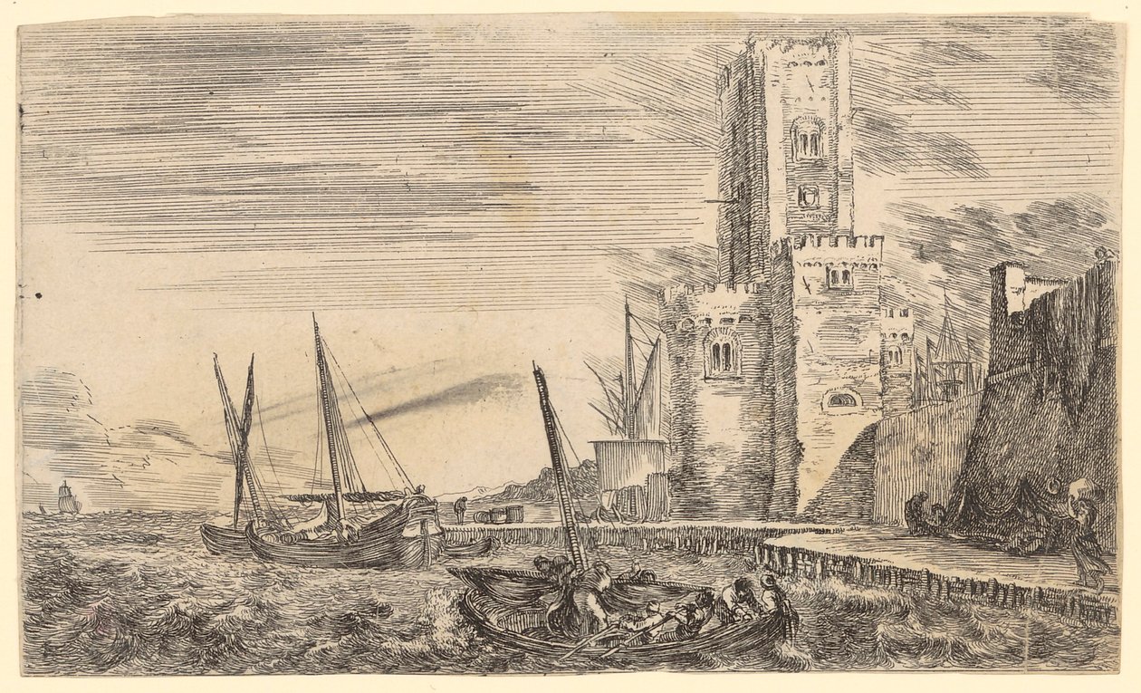 Věž v Calais od Stefano della Bella