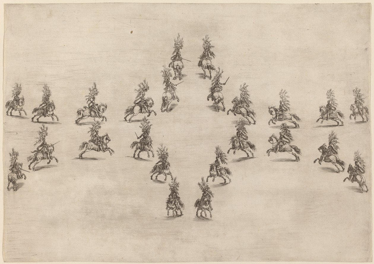 Dvacet čtyři kavalírů v oválu, 1652. od Stefano della Bella