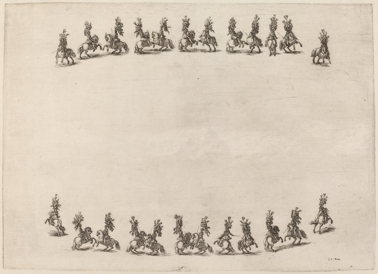 Dvacet čtyři Cavorting Cavaliers, 1652. od Stefano della Bella