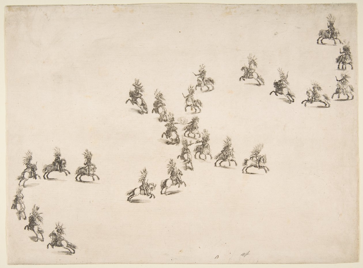 Dvacet čtyři kavalírů tvoří dvojité S, 1652. od Stefano della Bella