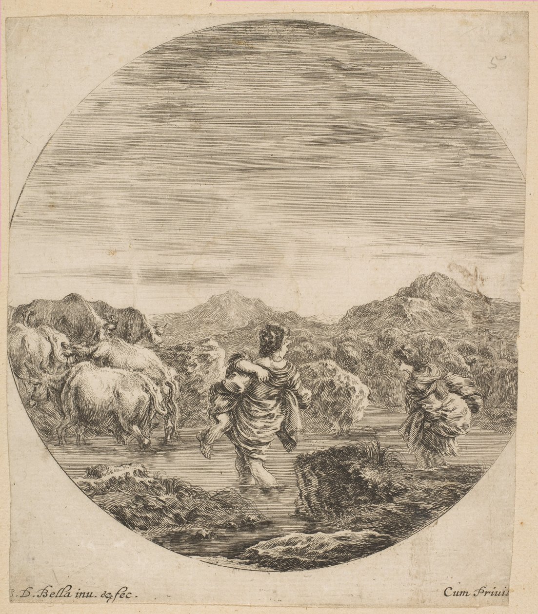 Dvě ženy přes potok, ca. 1646. od Stefano della Bella