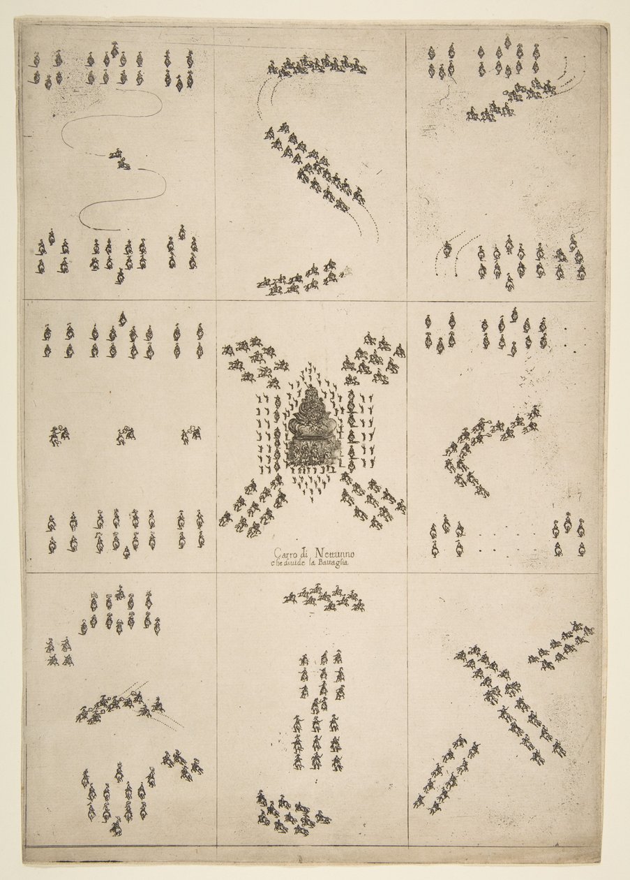 Různé postavy koňského baletu, 1652. od Stefano della Bella