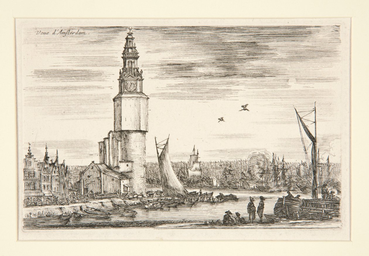 Pohled na Amsterdam, ze série Pohledy na námořní přístavy od Stefano della Bella