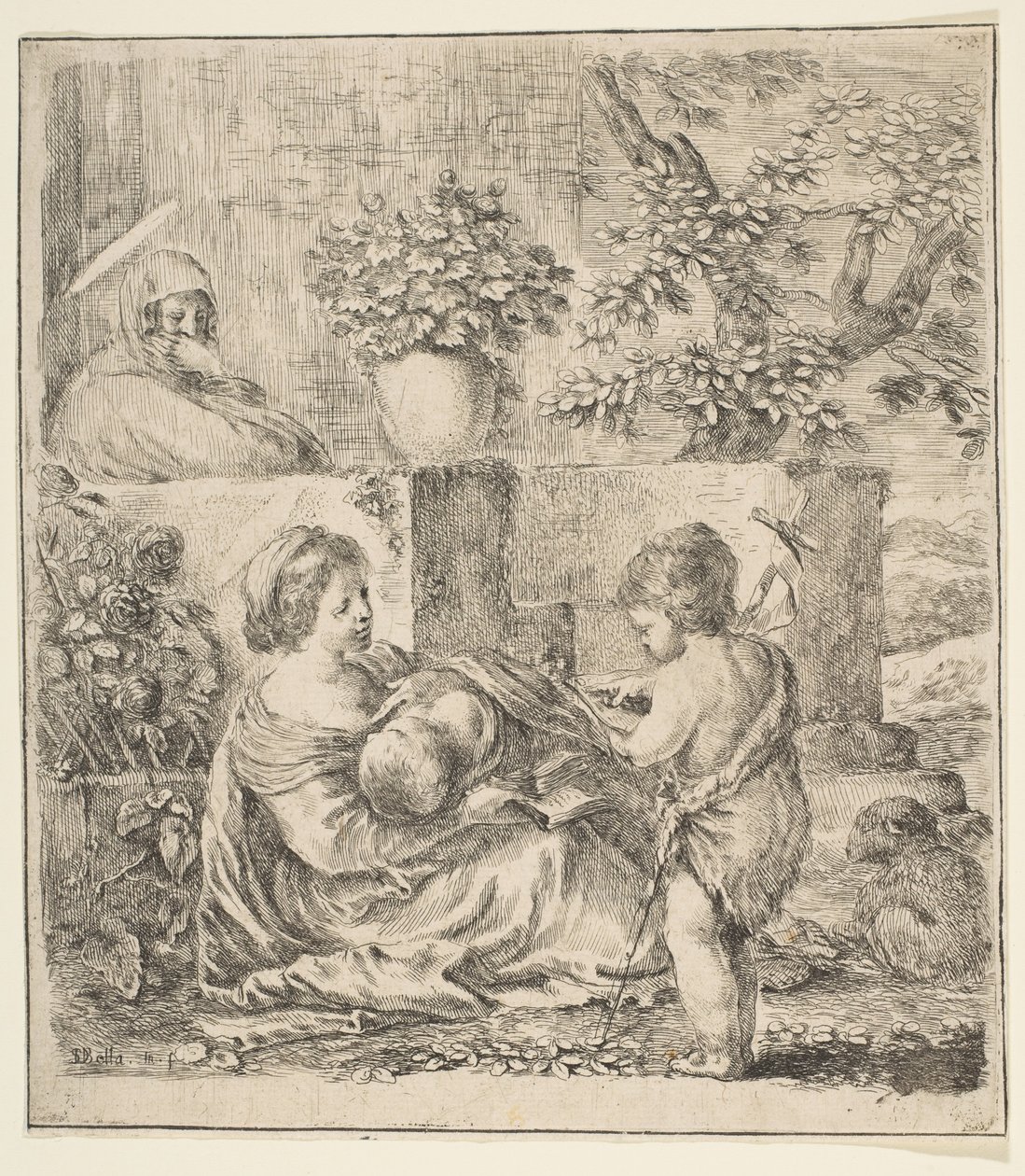 Panna a dítě se sv. Janem Křtitelem a sv. Alžbětou, ca. 1641. od Stefano della Bella