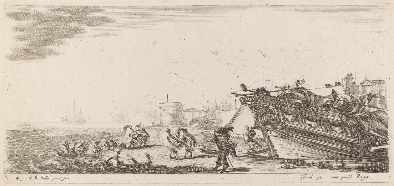Windy Harbor, 1644. od Stefano della Bella