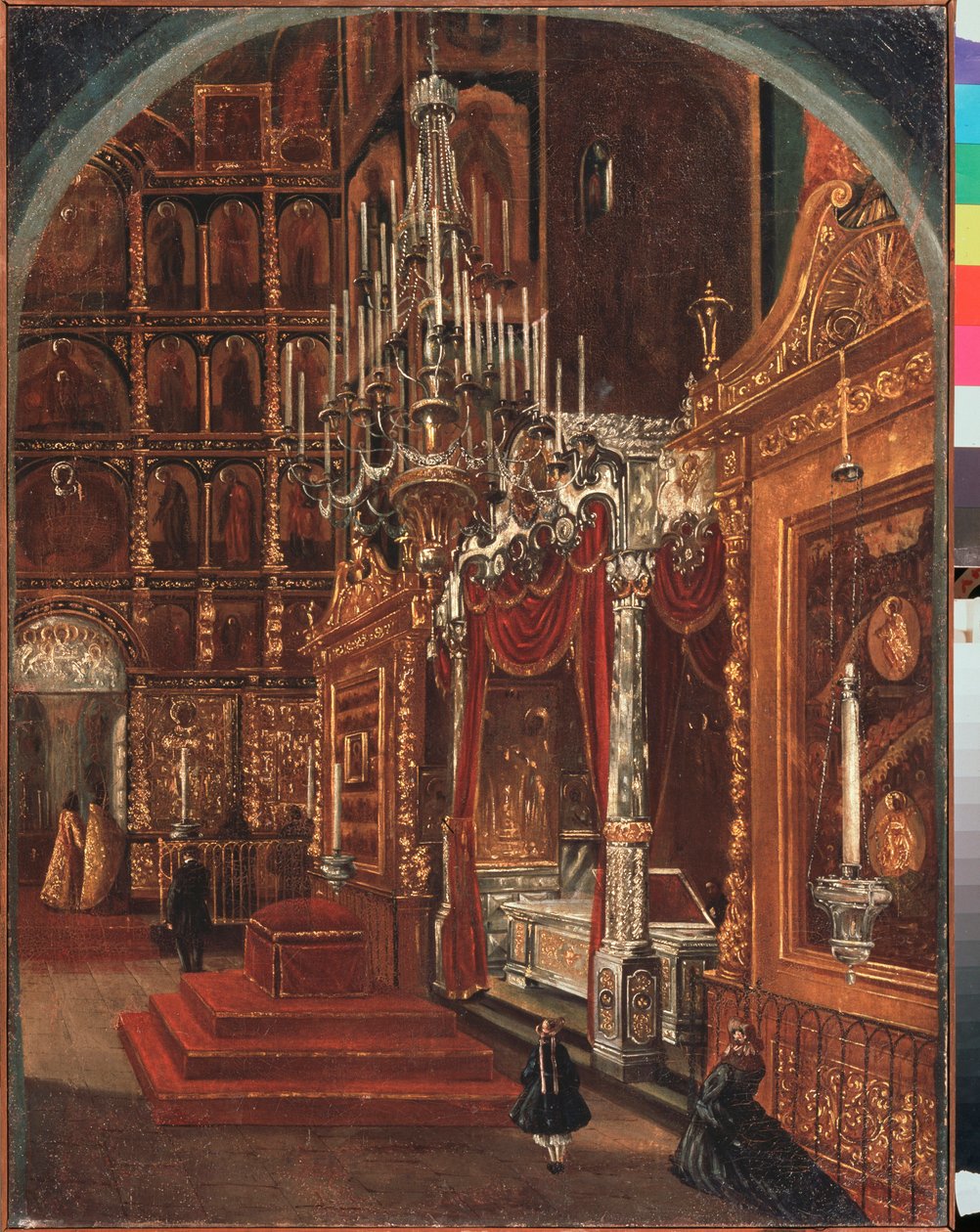 Interiér katedrály Nanebevzetí Panny Marie v Jaroslavli (Rusko) - Interiér katedrály Nanebevzetí Panny Marie v Jaroslavli - Malba Stepana Michajloviče Shukhvostova (1821-1908), olej na plátně od Stepan Mikhailovich Shukhvostov