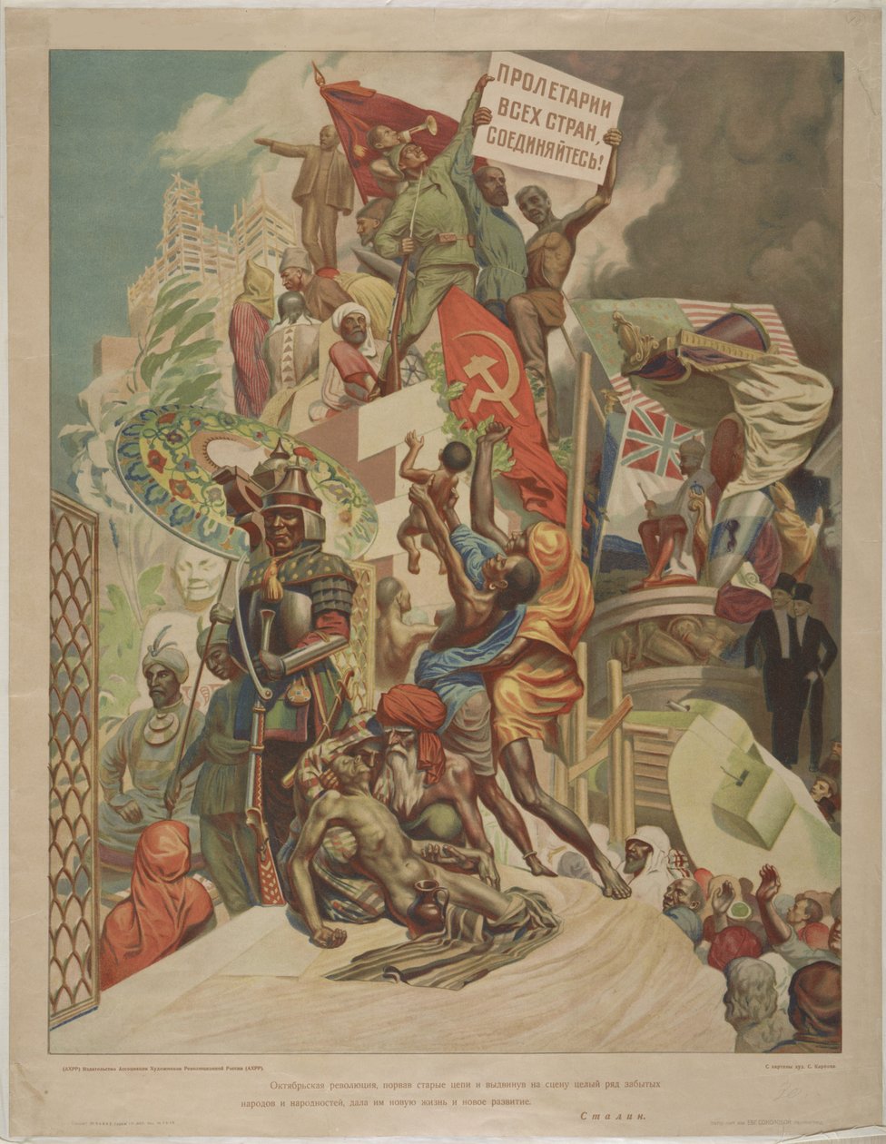 Říjnová revoluce dala nový život a rozvoj některým zapomenutým ..., 1930. od Stepan Mikhaylovich Karpov