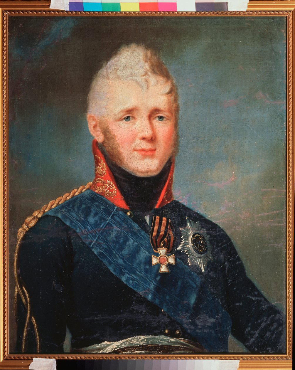 Portrét císaře Alexandra I., cara Ruska (1777-1825). Obraz Štěpána Semjonoviče Ščukina (Sččukina) (1762-1828), olej na plátně, po roce 1805. Ruské umění 19. století. Státní muzeum V. Tropinina, Moskva. od Stepan Semenovich Shchukin