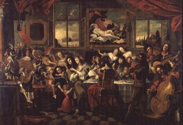 Marnotratný syn s kurtizánami, kolem roku 1662 od Stephan Kessler