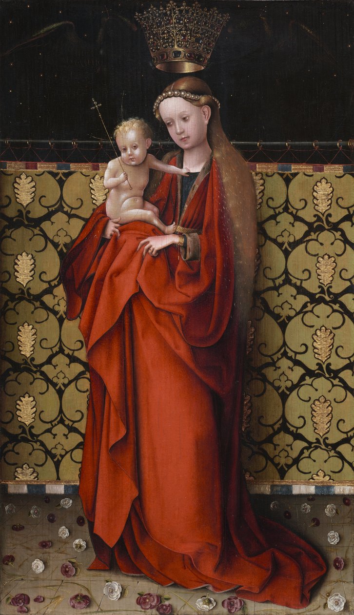 Panna korunovaná anděly, kolem roku 1450 (olej na dřevě) od Stephan Lochner